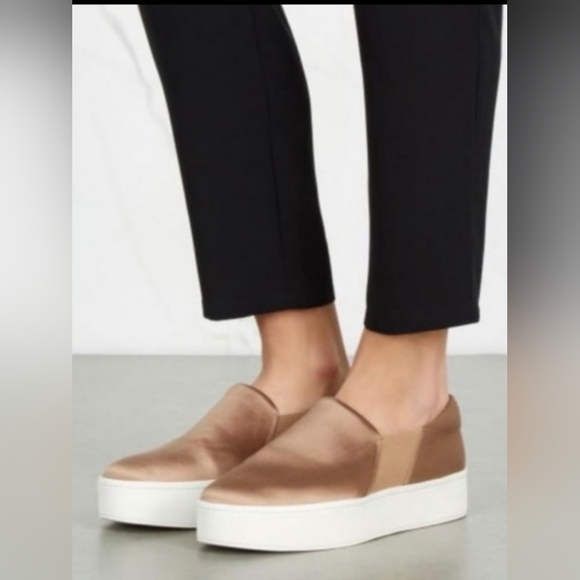 Vince Warren Fawn Satin Platform Sneaker Sz. 7. - Picture 2 of 12